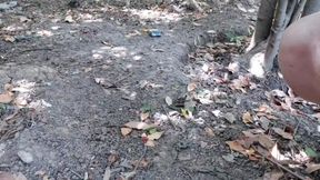 Cute Trans Girl Brushing Skirt Before Stepping Outside