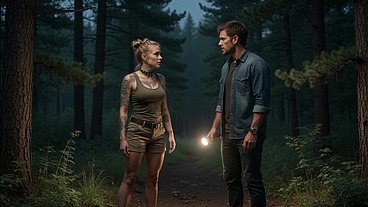 Lost in the woods and ended up getting fucked in a stranger's cabin - AI-generated content