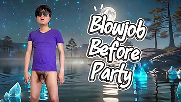 Blowing a straight friend before partying in the club