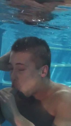 Gay dudes fuck by the swimming pool