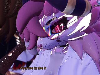 Stressed and overworked Secretary suck hung Futanari studhorse to destress // VRChat Fur Oral ERP