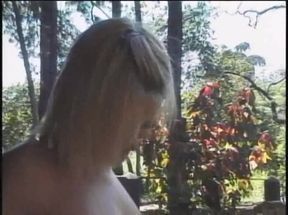 Blonde Latina transeuel fucked by twink in exhib cruising forest