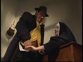 Shameless nun anal fucked in her abbey