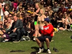 Fully Nude Lapdance in front of a Crowd