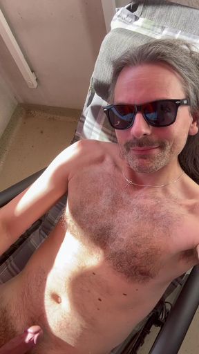 I enjoy the sun before I go to work.