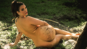 ”Smoking sexy Swiss BBW MILF Daisy Marchesi takes off her wet clothes outdoor”