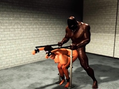 BDSM experience. A sexy brunette likes it rough