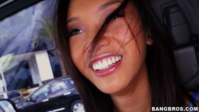 Alina Li's trimmed pussy clip by Bang Bus
