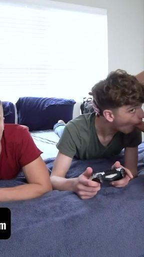 SayUncle - Horny Stud Surprises Two Twinks And Sticks His Cock In All Their Holes While They Play   Clip 1