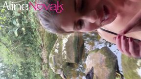 loira da bunda gigante se aventurou na cachoeira, fez boquete e levou gozo na boca! (video completo)