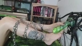 first footjob on giant monster dildo