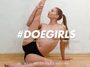 DoeGirls - Russian Teen Mia Split Stretching Her Little Pussy On A Dildo