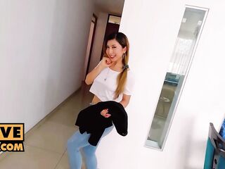 Solange Sun is a lewd jock sucking hotty on your date night