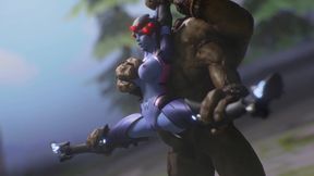 Petite Widowmaker Can't Escape Giant Goro