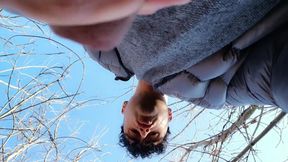 Jerk off Outside - POV View From Below