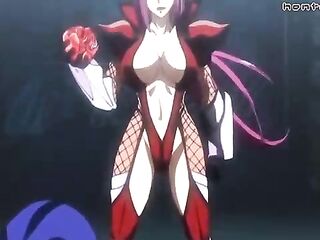 Toon transsexuals are spit- roasting a lustful slut with large titties, to make her surrender