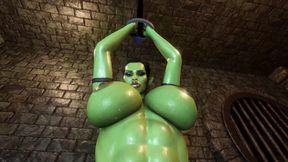 Futanari Orc BDSM Deep Throat Blowjob.