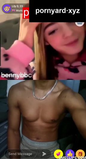 Teen girl shows off her reaction on webcam