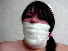 Nurse Layla's microfoam self gagging!