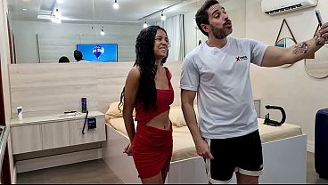 Young Latina Talitinha gets a mouthful of Jr Doidera's cum