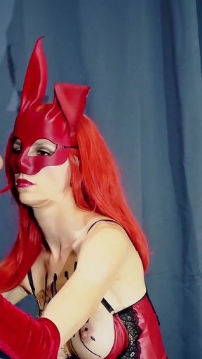 Halloween Costume Video Part 2 - Naughty rabbit wants a carrot and gets a deepthroat   Clip 1