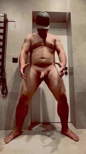 Standing jerking off