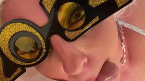 Sex Party Balls Drop in Her Mouth New Yrs, Taste Cum off Her Glasses Bodacious Huge Ass