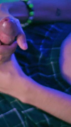 Cute Twink Magic C Jerking His Big Uncut Cock with Lots of Precum and a Thick Cum Load