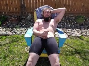 Pissing on my self like a fountain and cumming on my spandex beiefs