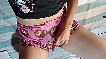 cute college girl masturbates with her stepson