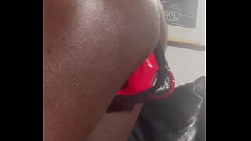 Black Mature Muscle Self Fuck &amp_ Cum in Sissy Bodysuit