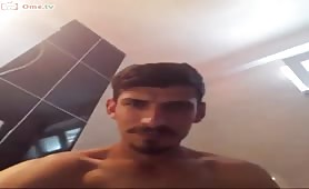 Straight handsome arab hunk cums at a bathroom