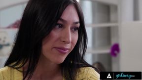GIRLSWAY - Shy Babe Alexa Chains Caught Having Sex With Hot Stepcousin Hazel Moore By Stepmoms