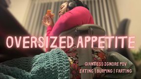 Oversized Appetite | Giantess Ignore POV, Eating, Burping, & Farting with Temptress Mango