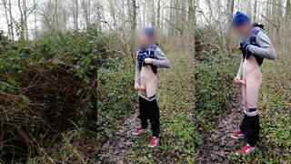 ExhibitedBoi's wild forest solo ends in a hot golden shower