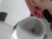 Taking a break at university to jerk off and cum at the public bathrooms
