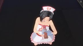 3D hentai POV nurse jerked off the patient