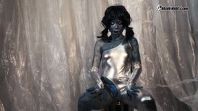 357 Rebeka Black cosmic airbrush costume cosplay with wig