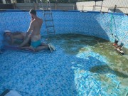 #395 Boss fucks guy at the bottom of the pool while neighbors watch them