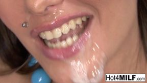 Busty pornstar Carrie Ann Dickett gets a facial and a