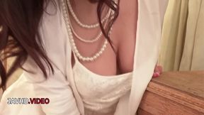 Sultry Japanese Ayumi Shinoda Gives Blowing Blowjob Before Savage Sex Festivities