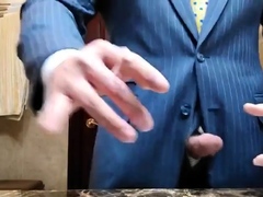Str8 daddy jerking off in suit