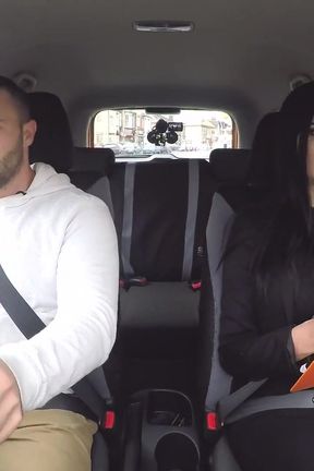 Fake Driving School - Big Tit Hot Brunette Jasmine Jae Flashes Max in a Car &amp; Pulls Him for Doggystyle Sex