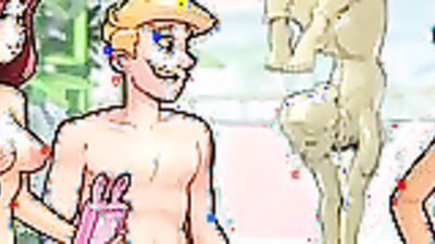 Sandy gets wild with her big dicked cartoon lover in a loud hentai game