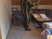 Cyborg Heavy Rubber Bodysuit Inflation
