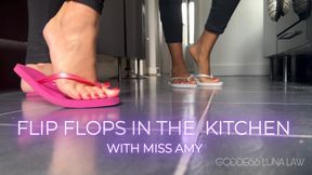 Flip flops in the kitchen - Goddess Luna Law & Miss Amy