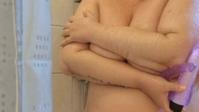 Taboo SSBBW Step Sister Caught in Shower – Dildo Play While You Watch - Swedish Solo Role Play
