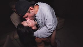 Busty beauty cheats on her boyfriend at a house party and squirts in front