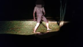 Wearing sexy underwear and flapping, taking off everything outdoors and jogging