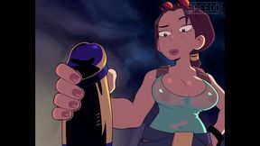 Lara's Anime Tomb Raider Gets Fucked Hard With Big Dick Blowjob Creampie